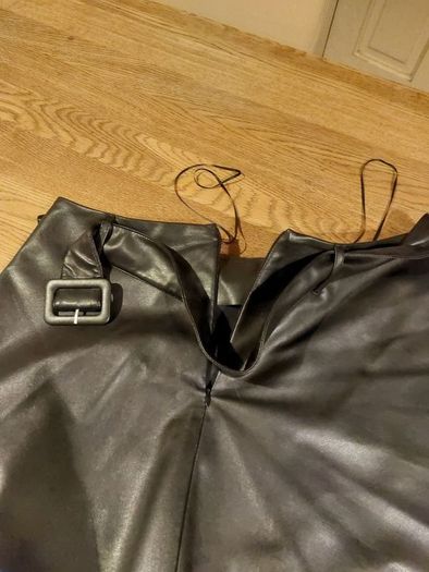 Black Faux Leather Skirt