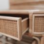 KIDS Vintage Rattan Dressing Table & Stool with cushion Image 5
