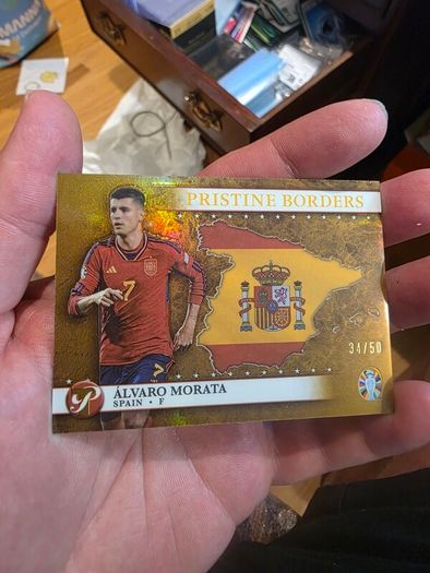 2023 Topps Pristine Euro 2024 Alvaro Morata Pristine Borders Gold /50