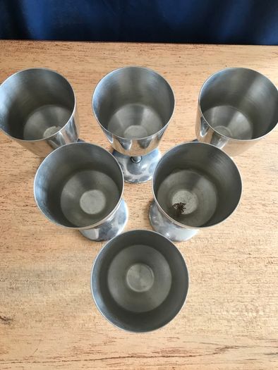 New Vintage Stainless Steel Wine Goblets