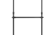 SALE | Double Clothes Rail, Clothing Rack with Extendable Top Rail, Clothes Rail on Wheels, 113-180 cm Height Adjustable Clothes Rack, Adjustable Middle Rail, Black