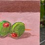 Mini Art - Original Olive Art on Canvas Image 3