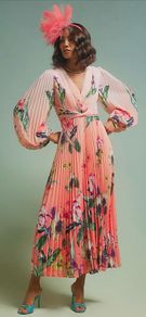 Edwina ibbotson maxi pleated floral dress