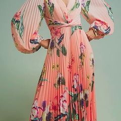 Edwina ibbotson maxi pleated floral dress