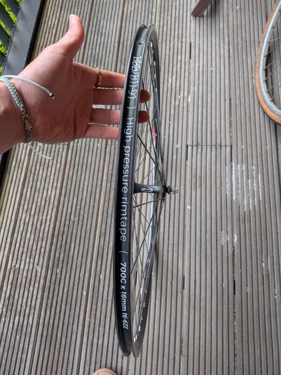 700c Road Bike Front Wheel - Black Rim - Quick Release