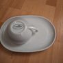 Tableware/Waterside 4-Piece Mug & Serving Tray Set White Porcelain .. Price Drop Image 6