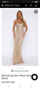 White Fox Reaching Out gold dress