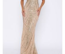White Fox Reaching Out gold dress