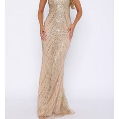 White Fox Reaching Out gold dress