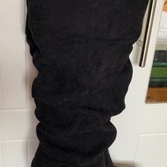 Miss selfridge black suede ruched slouchy boots size 4