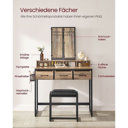 Dressing Table with Stool and Mirror