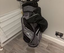 Powakaddy golf  bag and half set of irons