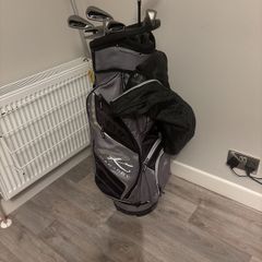 Powakaddy golf  bag and half set of irons