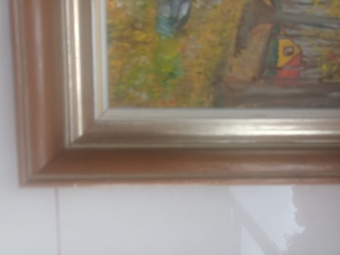 Vintage 70's Framed "Autumn Stream" Oil Painting