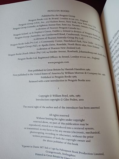 William Boyd/ An Ice- Cream War/ 2010