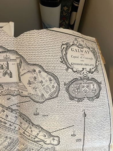 Facsimile reproduction of 19th century Galway map