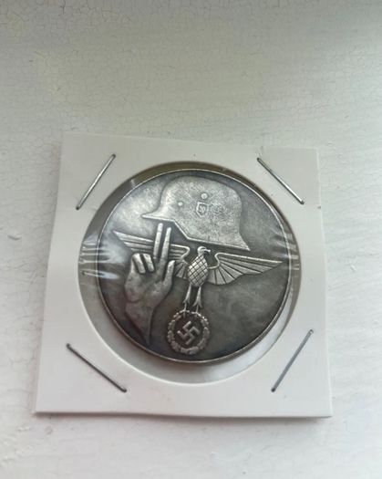 Ww2 Mark German Coin  Hitler Luftwaffe Swastika Nazi Warplane  Reichsmark