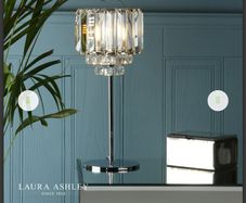 Laura Ashley Chrome Vienna Crystal Table Lamp