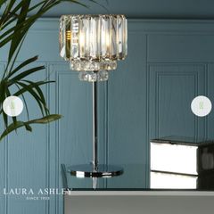Laura Ashley Chrome Vienna Crystal Table Lamp