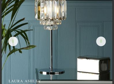 Laura Ashley Chrome Vienna Crystal Table Lamp