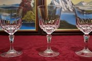 3 Piece Stemmed Crystal Goblets / Wine Glasses