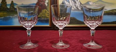 3 Piece Stemmed Crystal Goblets / Wine Glasses