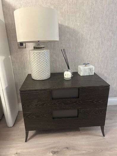 Fitzroy Bedside Lockers: Pair, Charcoal Oak