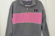 Diesel Women's Quarter Zip Sweatshirt in Grey and Pink - size XS