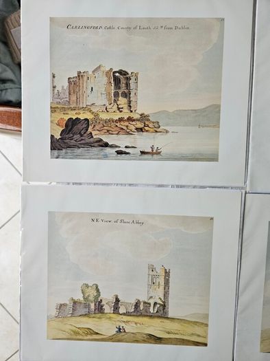Beranger's Antique Buildings Of Ireland X 50 Prints. Each In A Sleeve With Clear Front. All In Mint Condition. See Photos For Same.