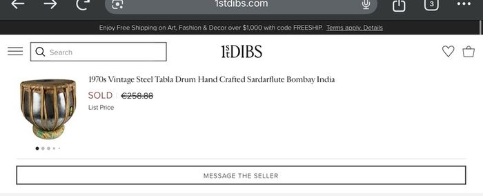 1970's Indian Tabla purchased from London recording studio