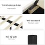 4ft6 Double Bed Frame, Upholstered Platform Bed with Adjustable Velvet Headboard, Sturdy Wooden Slats, Silent Design, No Spring Mattress Required, Easy Assembly Beige,Double Image 4