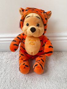 Winnie the Pooh In Tigger Costume Disney Plush approx. 9in Sitting Used Please see photos