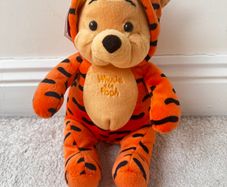 Winnie the Pooh In Tigger Costume Disney Plush approx. 9in Sitting Used Please see photos