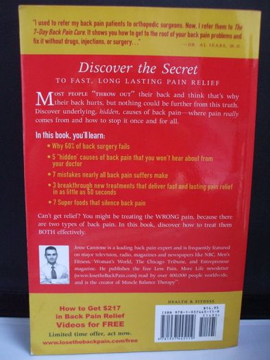 SALE!  The 7-Day Back Pain Cure by Jesse Cannone