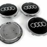 1 x Audi Alloy Wheel Centre Caps 61mm New Style Caps Black Image 2