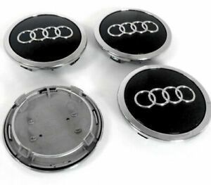 1 x Audi Alloy Wheel Centre Caps 61mm New Style Caps Black