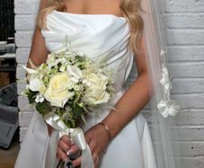 Wedding dress and veil