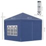 3x3m Popup Gazebo Marquee Party Tent Pavilion Blue with 4 Sides Image 4