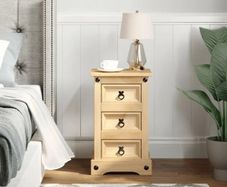 Bedside Cabinet Corona 35x32.5x58 cm Solid Wood Pine