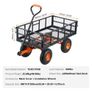 Garden Dump Cart Heavy-duty Metal Yard Carts and Wagons 880 lbs/399.2 kg Loading Image 4