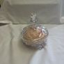 Antique crystal vanity powder holder and powder puff Image 2
