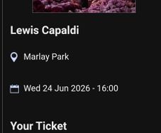 Front Standing Lewis Capaldi ticket for tonight