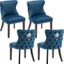 Set of 4 Velvet Dining Room Chairs Image 3