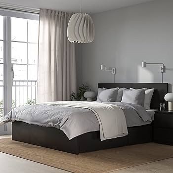 IKEA Malm Queen Size Bed Frame in Black-Brown with Under-Bed Storage Drawer
