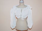 Tie Front Puff Sleeve Cop Top