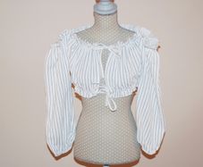 Tie Front Puff Sleeve Cop Top