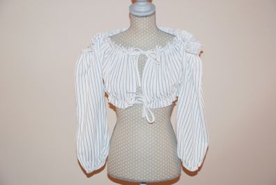 Tie Front Puff Sleeve Cop Top