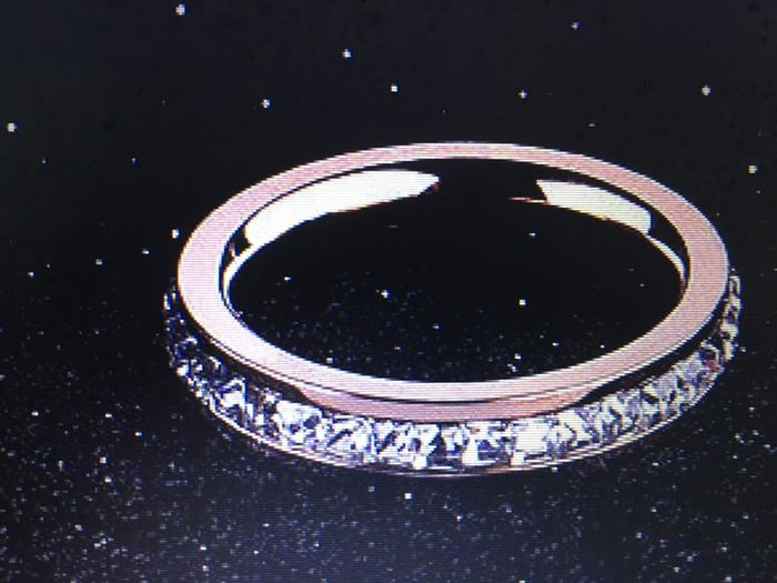 Rose Gold Cz Titanium Steel Wedding Ring