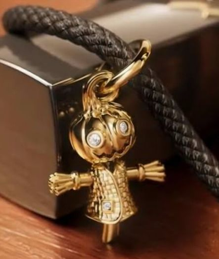 Pandora Pumpkin Scarecrow Dangle Gold Charm  New