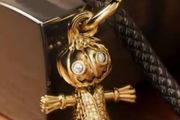 Pandora Pumpkin Scarecrow Dangle Gold Charm  New